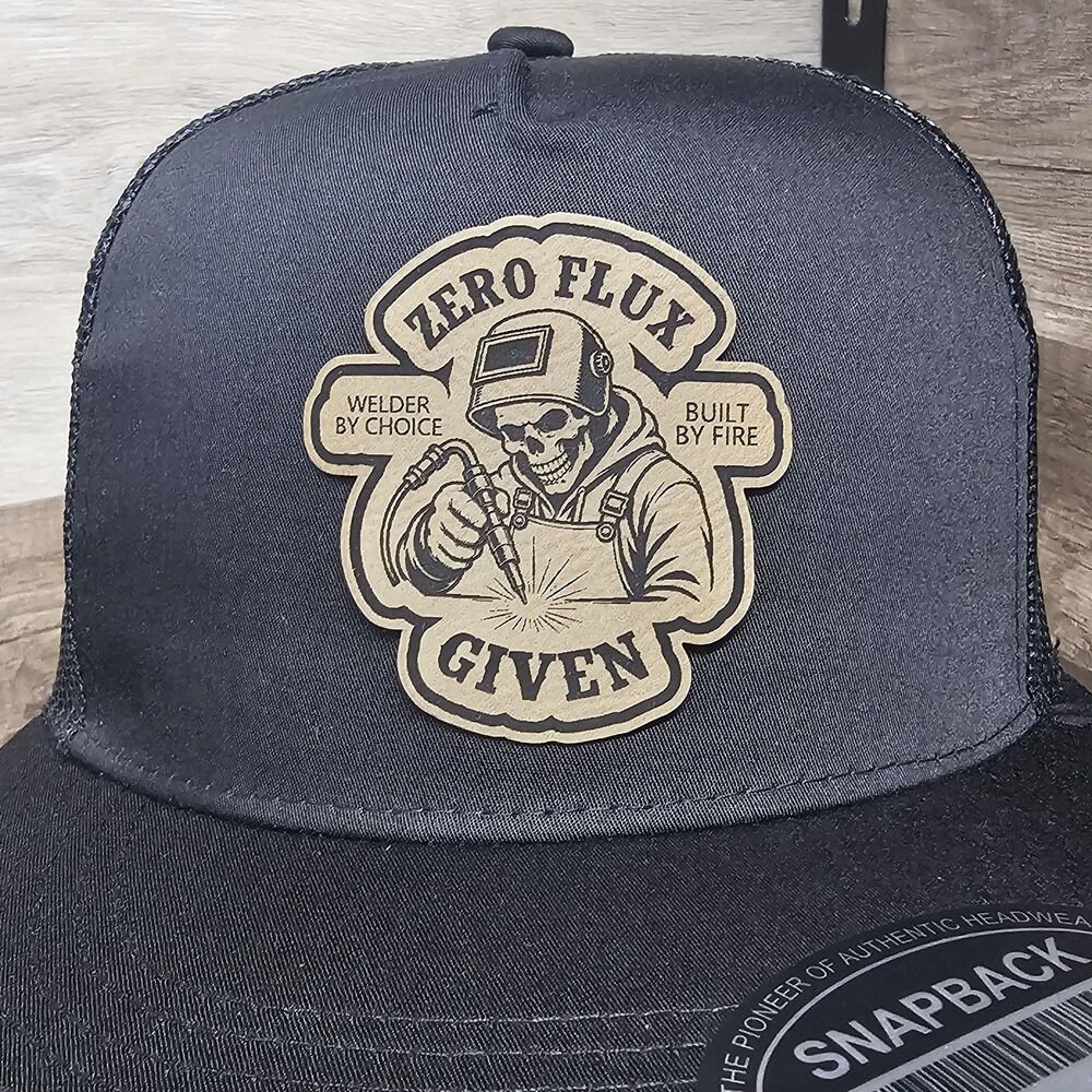 Welder Leather Patch Hat Zero Flux Skeleton Snapback Trucker Cap Built By Fire